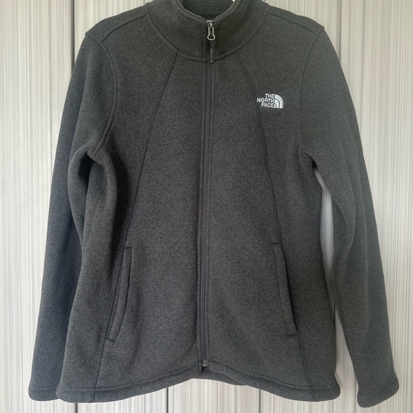 The North Face Charcoal Zip-Up Fleece Cozy Soft Outdoor Layer Sz L - Picture 2 of 12